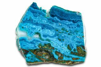 Polished Banded Chrysocolla and Malachite - Bagdad Mine, Arizona #378936