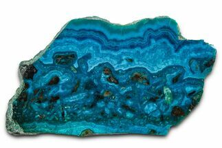 Polished Banded Chrysocolla Slice - Bagdad Mine, Arizona #378939