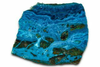 Polished Banded Chrysocolla Slice - Bagdad Mine, Arizona #378940
