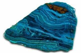 Polished Banded Chrysocolla Slice - Bagdad Mine, Arizona #378942