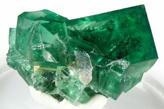 Fluorescent Green Fluorite Twins - Diana Maria Mine, England #379549