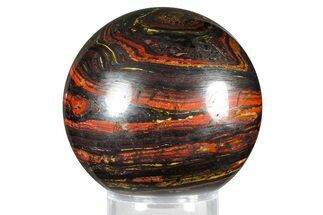 Polished Tiger Iron Stromatolite Sphere - Billion Years #379572