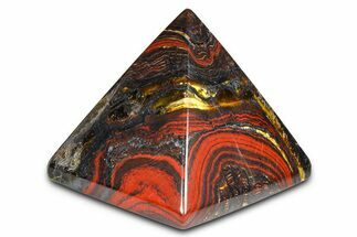 Polished Tiger Iron Stromatolite Pyramid - Billion Years #379596