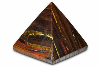 Polished Tiger Iron Stromatolite Pyramid - Billion Years #379597