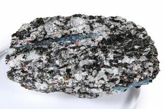 Fluorescent Kyanite & Garnet in Biotite-Quartz Schist - Russia #380662