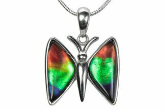 Brilliant Ammolite Butterfly Pendant - Sterling Silver #380698