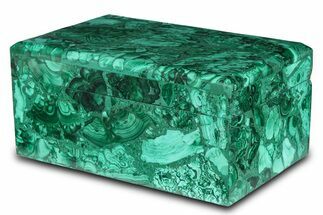 Flowery Hinged Malachite Jewelry Box - DR Congo #381139