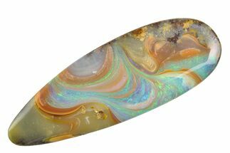Swirling Polished Boulder Opal Specimen - Queensland, Australia #381725