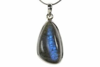 Brilliant Blue Labradorite Pendant (Necklace) - Sterling Silver #382444