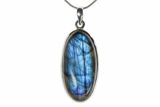 Brilliant Blue Labradorite Pendant (Necklace) - Sterling Silver #382498