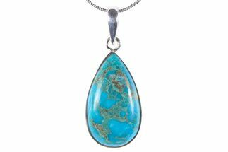 Peruvian Blue Opal Pendant (Necklace) - Sterling Silver #382784