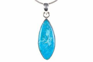 Peruvian Blue Opal Pendant (Necklace) - Sterling Silver #382809