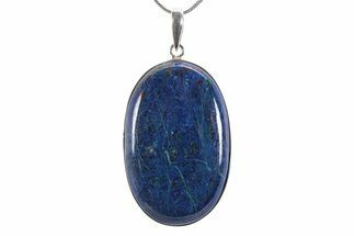 Vibrant Blue Shattuckite Pendant - Sterling Silver #383006