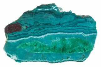 Polished Chrysocolla and Malachite Slice - Bagdad Mine, Arizona #383671