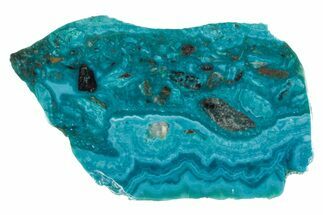 Polished Banded Chrysocolla Slice - Bagdad Mine, Arizona #383689