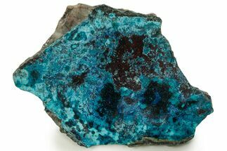 Vibrant Chrysocolla and Shattuckite Slice - Mexico #384312