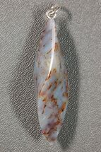 Blue/Orange Spiderweb Dinosaur Bone Twist Pendant #22520