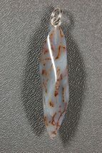 Blue/Orange Spiderweb Dinosaur Bone Twist Pendant #22521