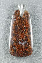 Large Brown Spiderweb Dinosaur Gembone Pendant #22535